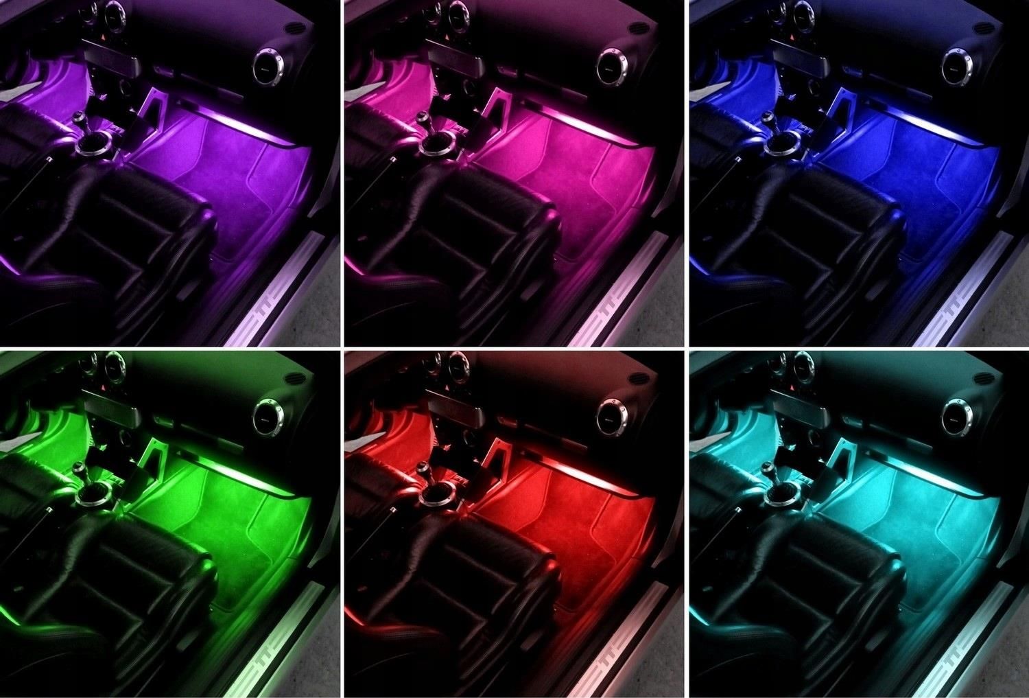 OŚWIETLENIE WNĘTRZA AUTA RGB SAMOCHODU LED 6X12LED OŚWIETLENIE WNĘTRZA ...
