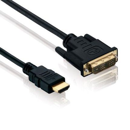 HDSUPPLY  SZYBKI KABEL HDMI Z ETHERNET, HDMI A MĘSKI DO DVI 18+1, PODWÓJNIE EKRANOWANE, POZŁACANE STYKI  ()