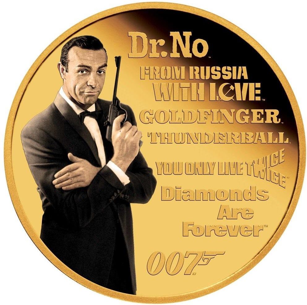 James Bond Sir Sean Connery 1/4 Uncji Złota Moneta Kolekcjonerska