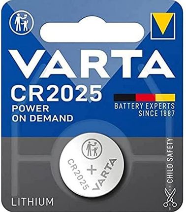 VARTA (TOP) POWER ON DEMAND CR2025 LITOWE OGNIWA GUZIKOWE 3V, OPAKOWANIE 10 SZTUK