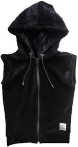 Bezrękawnik welurowy czarny rozmiar 134