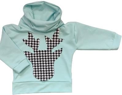 Bluza renifer pepitka z błękitnym rozmiar 110