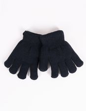 Rękawiczki chłopięce dwuwarstwowe pięciopalczaste czarne : Rozmiar - 18 - Rękawiczki dziecięce