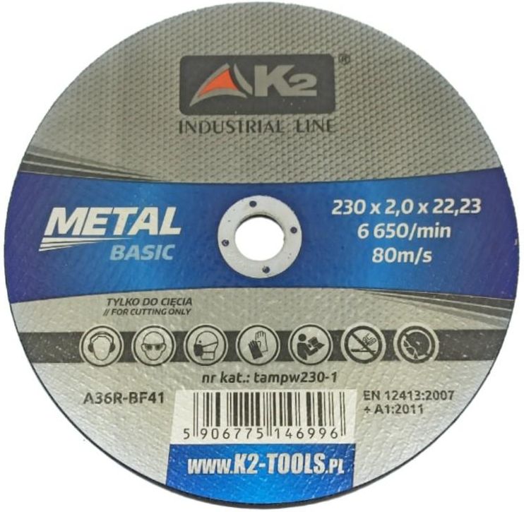 Tarcza Tn ca K2 Tarcza Do Ci cia Metalu Basic 230x2Mm 25 Szt tarcza-tn-ca-k2-tarcza-do-ci-cia-metalu-basic-230x2mm-25-szt