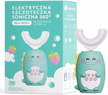 Szczoteczka elektryczna 360 dla dzieci U-shape 2w1 – Zielona