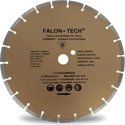 Falon-Tech Tarcza Diamentowa 300/25,4 Polbruku Kostki Cegły F FTDBSEG300254G