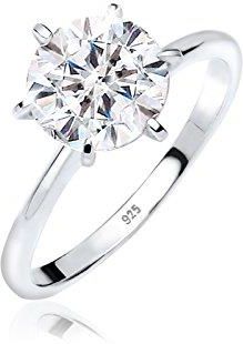 Elli Damski pierścionek zaręczynowy z kryształkami, 52, Szlif fasetowy, kryształ