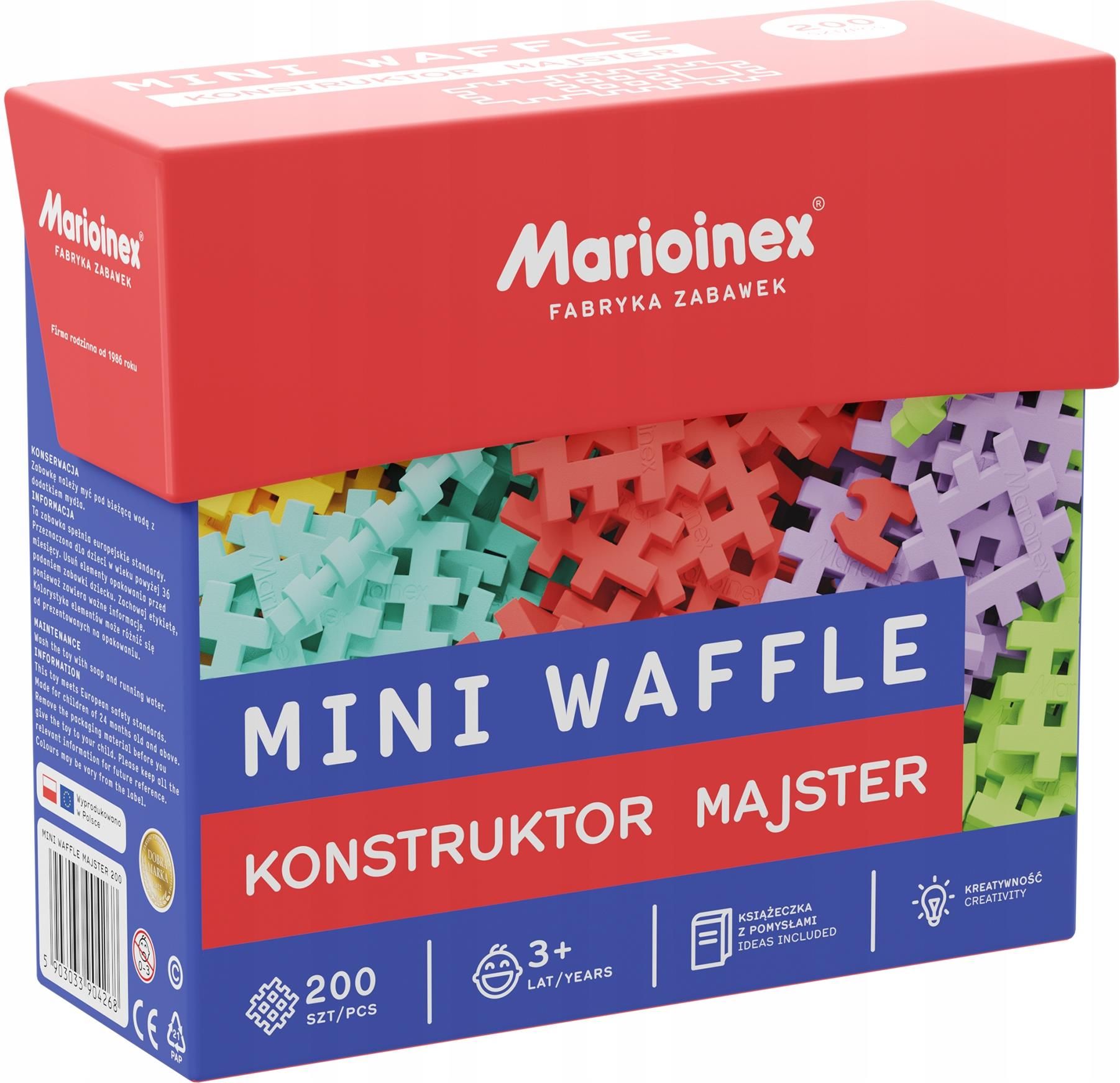 Marioinex 904268 Mini Waffle Constructor Master - Lot De 200 Pastilles De Construction - Jeu Créatif Enfants