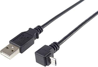 PREMIUMCORD  USB - MICRO USB 90° KABEL POŁĄCZENIOWY 3 M, WTYCZKA USB A NA WTYCZKĘ MICRO B ZAGIĘTA POD KĄTEM 90°, USB 2.0 HIGH SPEED KABEL DO TRANSMISJ