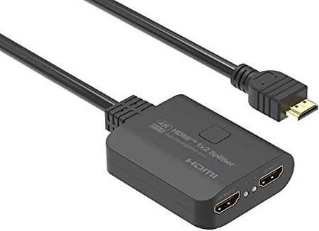 PREMIUMCORD  HDMI 2.0 MINI SPLITTER 1-2 PIGTAIL, ULTRA HD 4K@60HZ, FULL HD 1080P, HDCP 2.2, DOWNSCALER, OBUDOWA Z TWORZYWA SZTUCZNEGO, KOLOR CZARNY  (