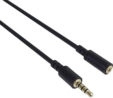 PremiumCord Kabel Przedłużający Jack 3,5 mm, 4-pinowy, do Transmisji Audio i Głosu, Umożliwia Korzystanie z Mikrofonu, Przedłużacz Audio AUX Headset,