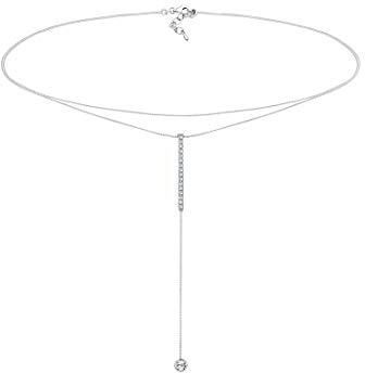 Elli Damski Łańcuszek Na Szyję Łańcuszek Typu Y Srebro Wysokiej Próby 925 Kryształy Swarovskiego 0108820317_38 - Długość 38 Cm