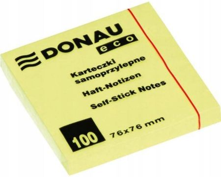 Donau Bloczek 76 X 76 Mm Eco Żółty 100 Kartek (7593001PL11)