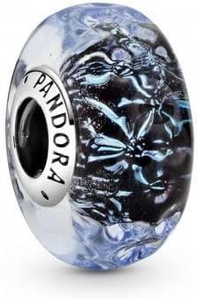 Pandora Wavy Dark Blue Murano Glass Ocean Charm 14,8 X 14,8 X 8,6 Mm Metal Nie Dotyczy.