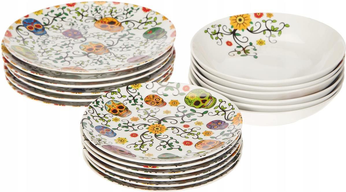 Excelsa Calavera Zestaw Obiadowy 18Szt. Porcelana (63659) - Opinie i ...