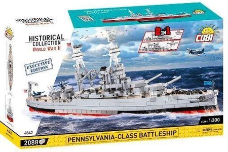 Cobi Klocki 4842 Okręt Pennsylvania Class Battleship 2In1 Executive Edition Hc Ww2 2088El.