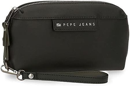 Pepe Jeans Piere Czarna torebka 20 x 11 x 4 cm, skóra PU, czarny/biały, torebka, czarny/biały, Torebka