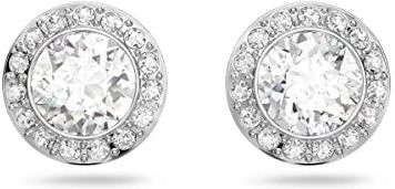 Swarovski Kolczyki Zapinane Na Sztyft Angelic, Szlif Okrągły, Białe, Powłoka Z Rodu