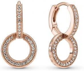 PANDORA JEWELRY Mod. SPARKLING DOUBLE HOOP EARRINGS
