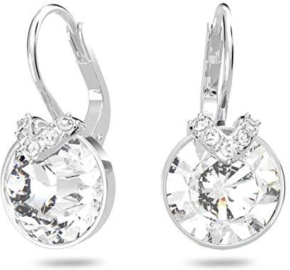 Swarovski Długie Kolczyki Bella V, Szlif Okrągły, Białe, Powłoka Z Rodu