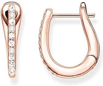 THOMAS SABO KE2172 416 14 L45V   Collana da donna con cristalli di ghiaccio, in argento sterling 925, placcato oro rosa 750, lunghezza 45 cm, 45 cm, Argento sterling Oro Rosa, Zirconia cubica