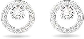 Swarovski Kolczyki Zapinane Na Sztyft Creativity, Koło, Białe, Powłoka Z Rodu