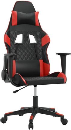 vidaXL Fotel gamingowy, czarno-czerwony, sztuczna skóra (3143754)