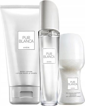 Avon Pur Blanca Zestaw Perfumy + Balsam + Kulka