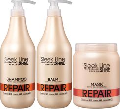 Stapiz Sleek Line Repair - Zestaw Regenerujący Włosy Szampon 1000Ml Balsam 1000Ml I Maska 1000Ml