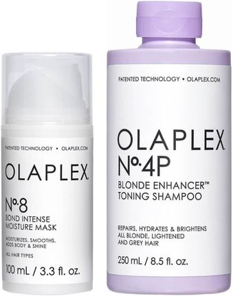 Olaplex No.4P / No.8 Blond Enhancer - Zestaw Do Regeneracji Włosów Blond Szampon 250Ml I Maska 100Ml