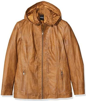 Urban Leather damska kurtka skórzana z kapturem Sk1, brązowa (Tan), M