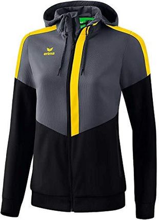 Erima damska kurtka treningowa Squad Tracktop, slate grey/czarny/żółty, 44