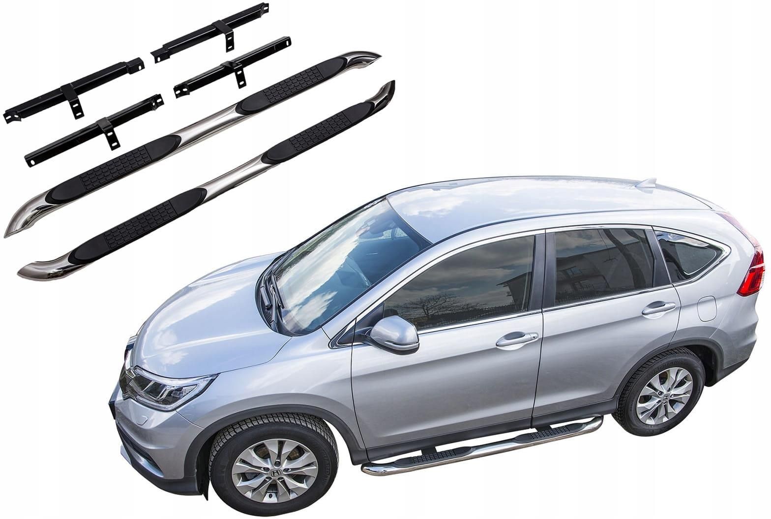 Tappetini Auto In Velluto Premium Per Honda CR-V IV (2012-2018) - Set Completo In Pelle Rossa E Bianca - MOTOS
