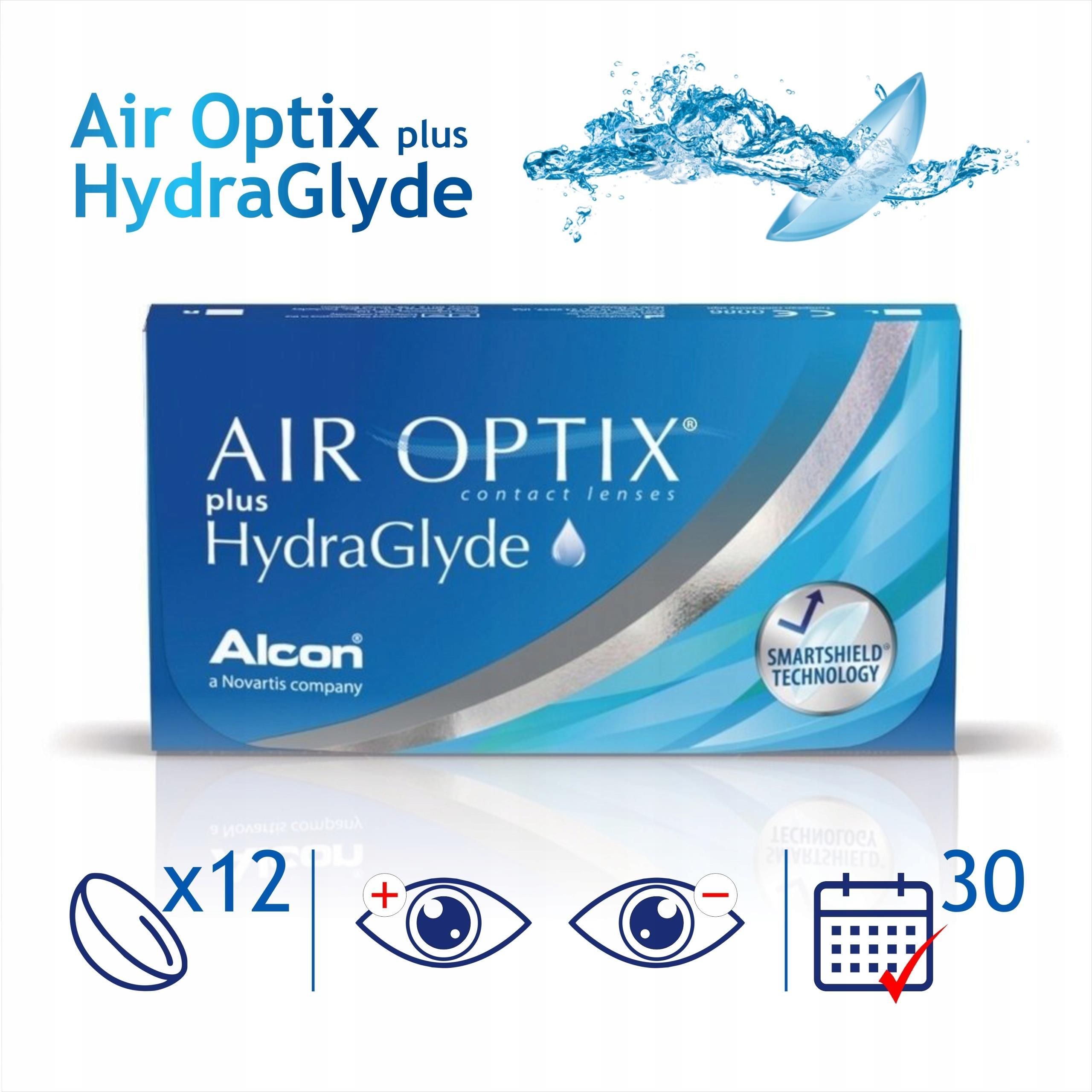 Soczewki ALCON AIR OPTIX PLUS HYDRAGLYDE 12SZT SOCZEWKI MOC -1,5 ...