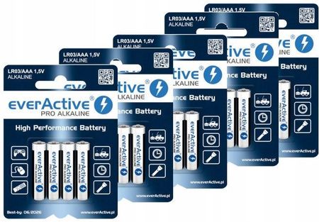 Everactive 20x baterie alkaliczne LR03 Aaa Micro