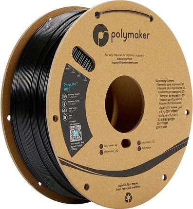 POLYMAKER FILAMENT DO DRUKAREK 3D ABS, PE01011, ŚREDNICA FILAMENTU: 2.85 MM, 1000 G, CZARNY