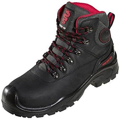 Warrior Workwear Odzież Robocza 0118Mmb53 Woskowany But Trekkingowy Z Ściągaczem 4 Czarny Czerwony