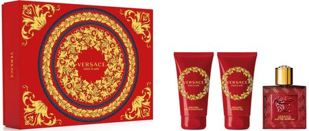 Versace Zapachy Męskie Eros Flame Zestaw Prezentowy Eau De Parfum Spray 50 Ml + Shower Gel After Shave Balm 1 Stk.