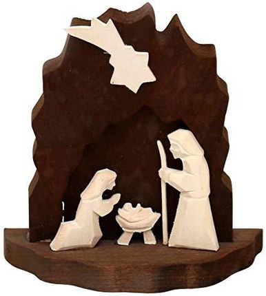 Dekohelden24 Przepiękna Ręcznie Rzeźbiona Mini Szopka Święta Rodzina Ok. 10 Cm Brązowa 4Xcm B01L76Hwns