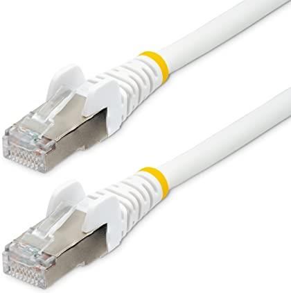 STARTECH.COM  KABEL ETHERNET 5 M CAT6A – HALOGENOWY O NISKIM DYMIENIU (LSZH) – 10 GIGABIT 500 MHZ 100 W POE RJ45 S/FTP BIAŁY KABEL KROSOWY BEZ ZACZEPÓ