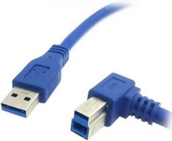 System-S Cavo USB 3.0 3 m tipo B maschio a tipo A maschio angolo in blu