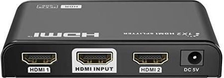 PREMIUMCORD  4K HDMI SPLITTER 1-2 PORTY Z ZASILACZEM, METALOWA OBUDOWA, ROZDZIELCZOŚĆ WIDEO 4KX2K 2160P UHD @ 60HZ, FULL HD 1080P, 3D, HDCP, KOLOR CZA