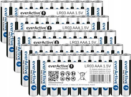 Everactive 50X Baterie Alkaliczne Lr03 Aaa Pro