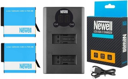 Newell ŁADOWARKA LCD + 2X AKUMULATOR DO GOPRO HERO 5 6 7