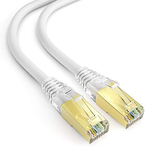 MUMBI KABEL LAN 1 M CAT 8 KABEL SIECIOWY EKRANOWANY F FTP CAT8 KABEL ETHERNET RJ45 1 METR BIAŁY