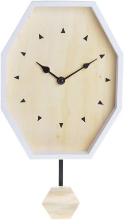 Ewax Zegar Ścienny Drewniany Ośmiokątny Biało-Beżowy 20 5X6 5X40 Cm