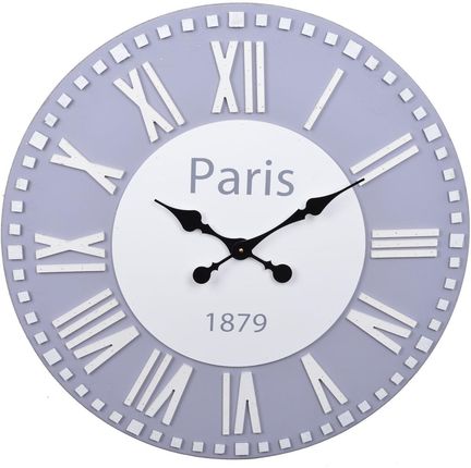 Ewax Zegar Ścienny Paris Szary 70X70X5 Cm