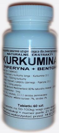 Kurkumina+Piperyna+Bentonit Tabletki 60szt Podkowa