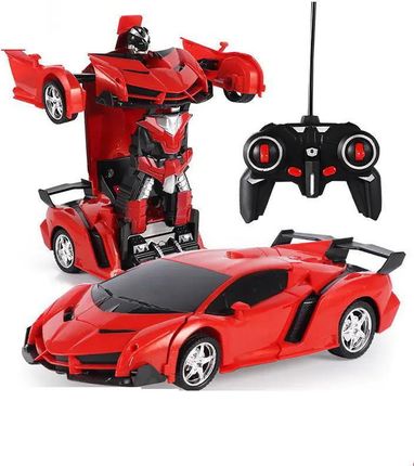 Leantoys Auto Robot Transformers 2W1 Pilot R/C Światło Dźwięk Drift Czerwony
