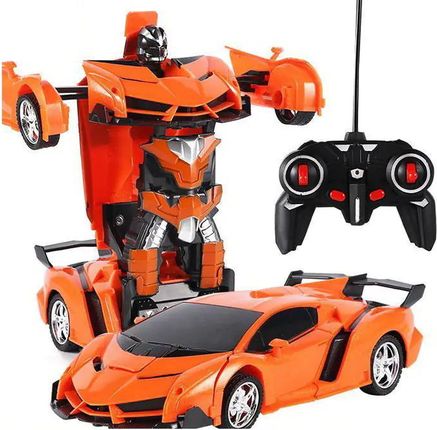 Leantoys Auto Robot Transformers 2W1 Pilot R/C Światło Dźwięk Drift Pomarańczowy
